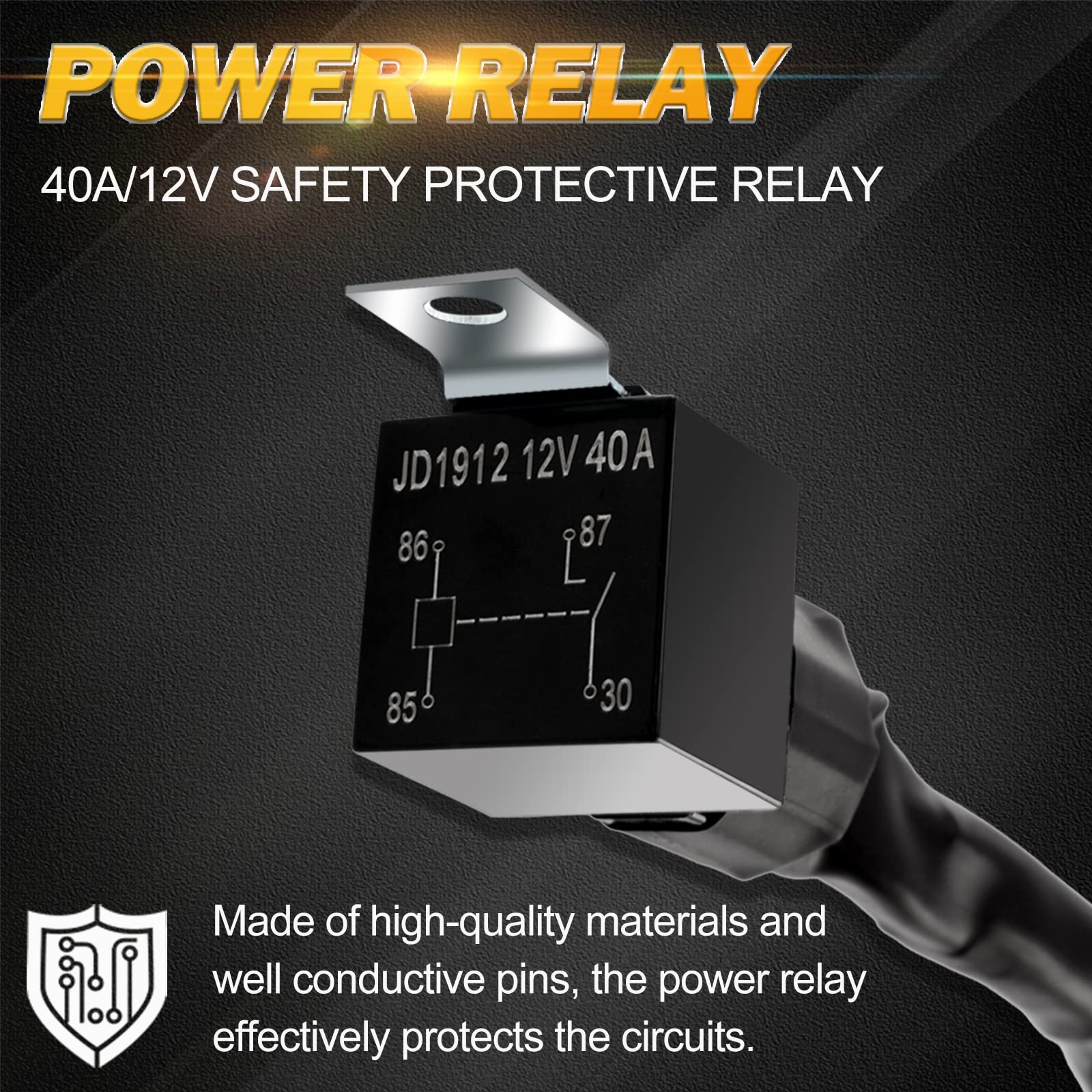 Auxbeam 16AWG Led Light Bar Wiring Harness with Fuse, 2 Leads 240W Wiring Harness Kit for Off-Road Lights, 12V 40A Relay On Off Switch Relay for Led Work Light Fog Lights - Image 6