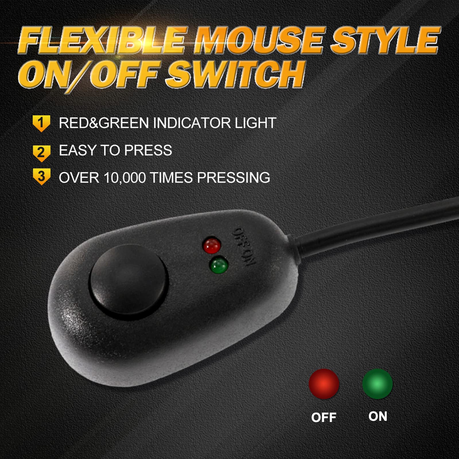 Auxbeam 16AWG Led Light Bar Wiring Harness with Fuse, 2 Leads 240W Wiring Harness Kit for Off-Road Lights, 12V 40A Relay On Off Switch Relay for Led Work Light Fog Lights - Image 7