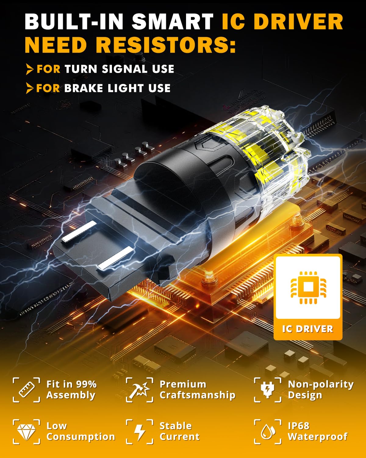 Auxbeam 2026 B2 Series 3157 LED Bulbs White Soft Light Long Life 400% Brighter T25 3157 3457 4157 Bulbs for Backup Reverse Lights DRL Parking Lights (Need Resistors for Brake or Turn Signal Light Use) - Image 6