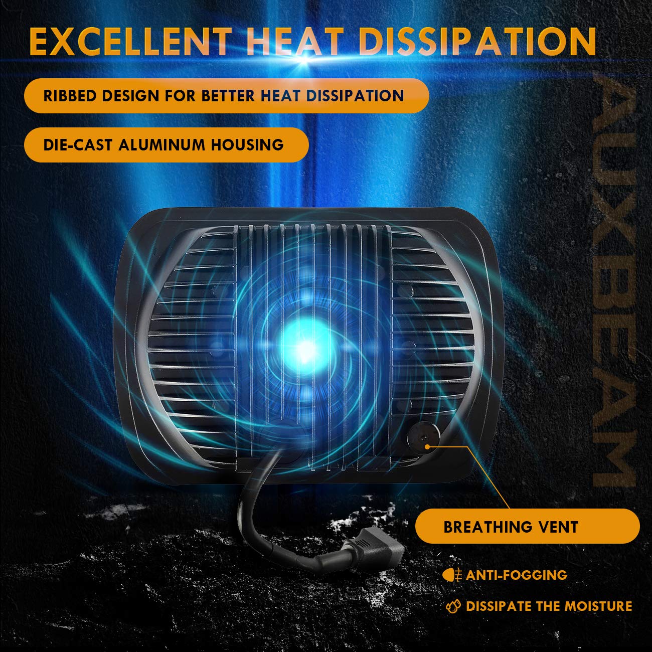 Auxbeam 5x7 LED Headlight High Low Beam, 85W 7x6 Led Sealed Beam Headlamp with DRL Angle Eyes, DOT Approved H6054 Led Headlight for Jeep Wrangler Cherokee XJ H6054 H5054 69822 6052 (2Pcs Silver) - Image 3