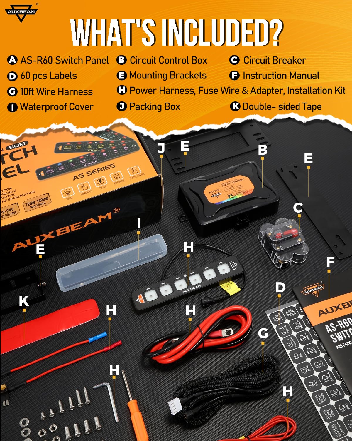 Auxbeam 6 Gang Slim Switch Panel RGB AS-R60 Toggle Momentary Pulsed Dimmable Backlight Multifunction Switch Panel with Memory Function for 12-24V Truck Offroad Car Marine Waterproof, 3 Years Warranty - Image 7