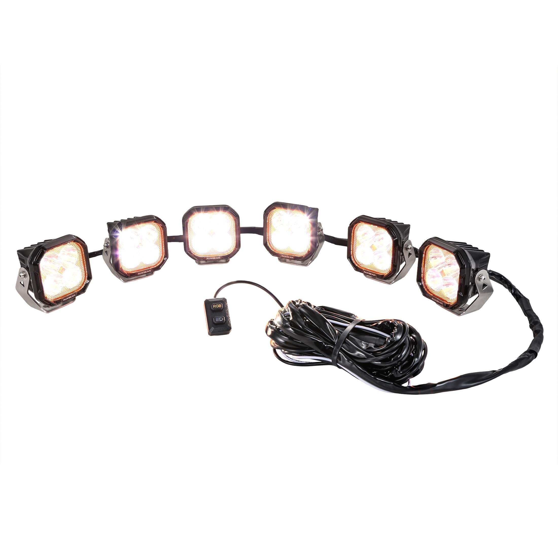 Auxbeam 6-Leads LED Light Pods Wiring Harness Kit, 40A Fuse & Relay, 12V 3-Pin DT Plug for Offroad Lights Work Lights, Compatible with Color Play RGB Series (Only) - Image 6