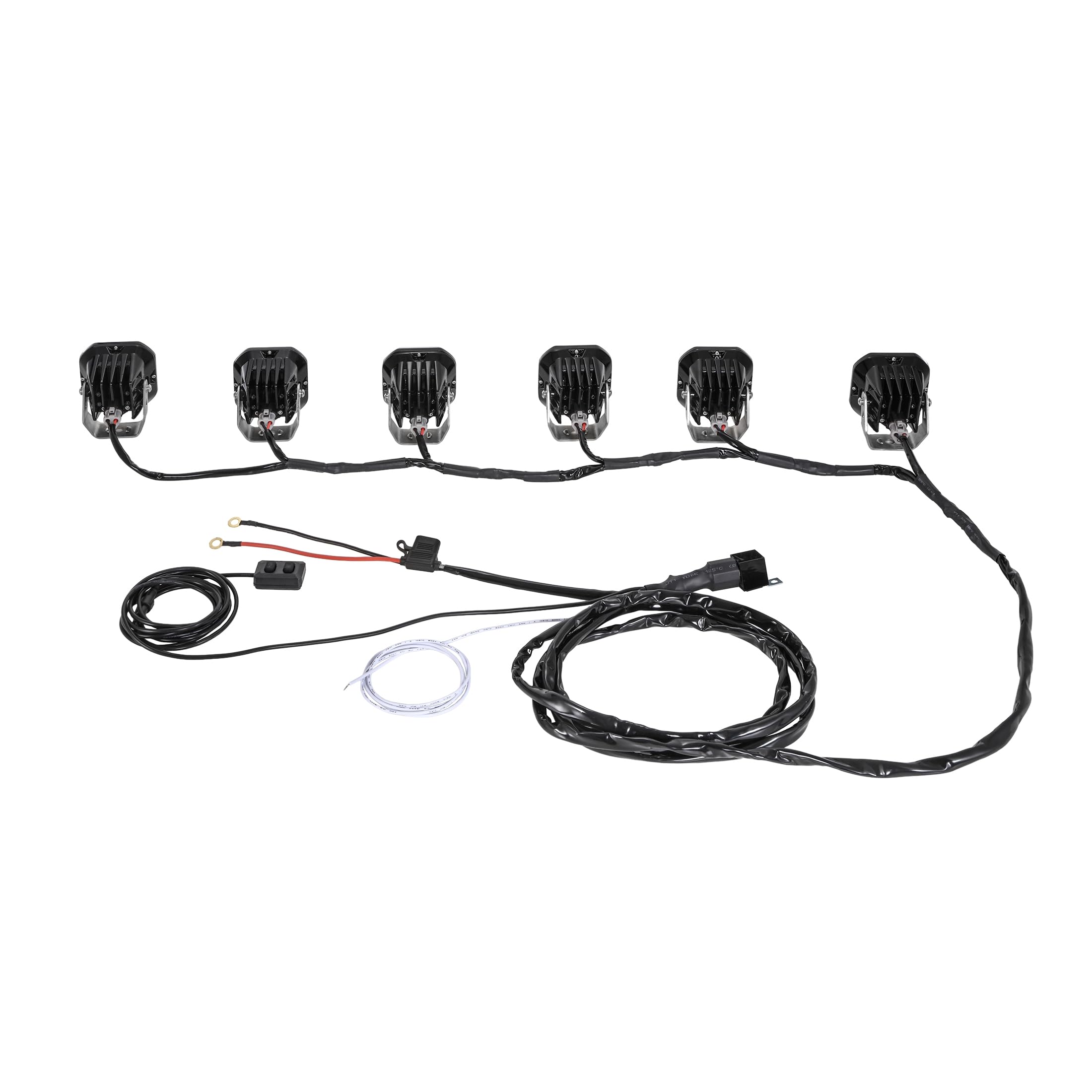Auxbeam RGB Series Only 6-Lead Wiring Harness Kit 12V with 40A Fuse & Relay 3-PIN DT Plug - Image 3