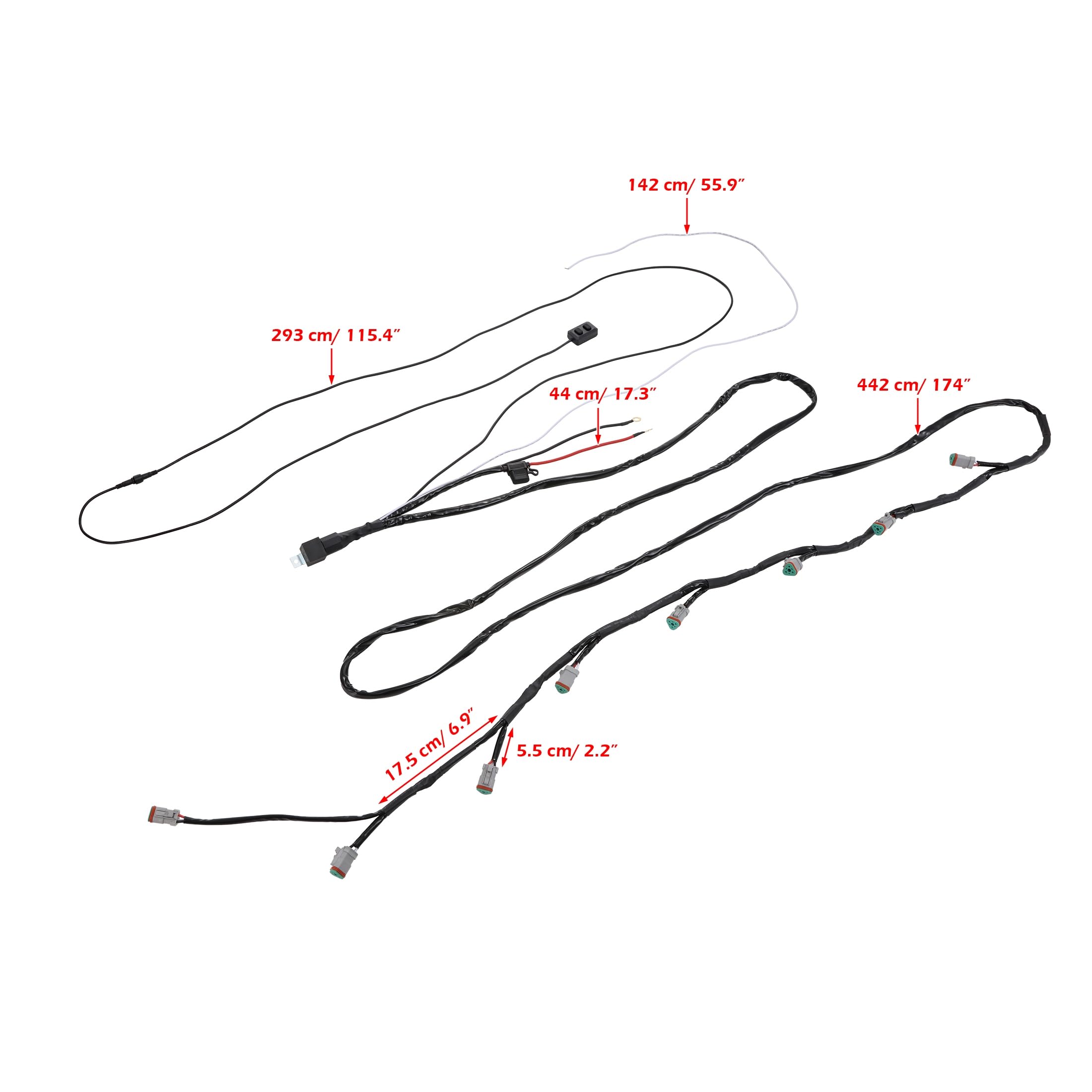 Auxbeam RGB Series Only 8-Lead Wiring Harness Kit 12V with 40A Fuse & Relay 3-PIN DT Plug - Image 7