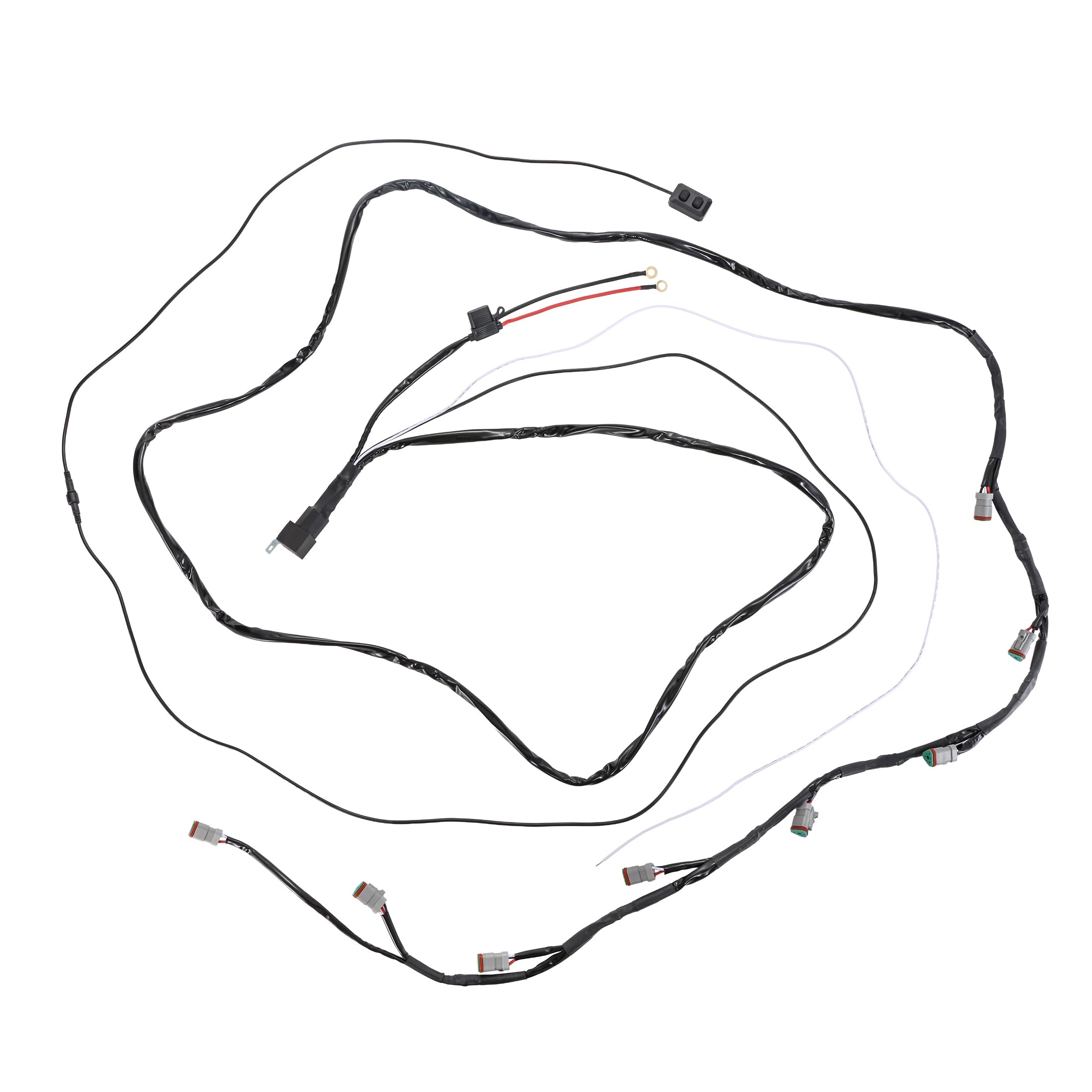 Auxbeam 8-Leads LED Light Pods Wiring Harness Kit, 40A Fuse & Relay, 12V 3-Pin DT Plug for Offroad Lights Work Lights, Compatible with Color Play RGB Series (Only) - Image 8