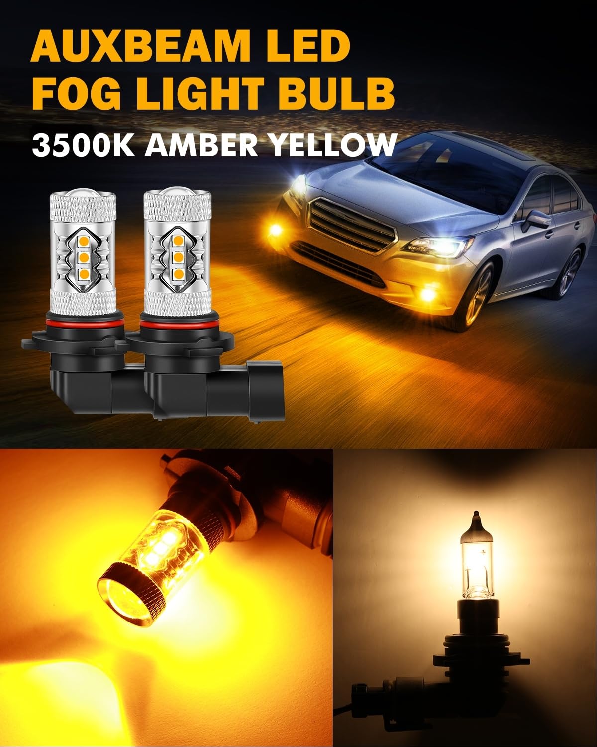 Auxbeam 9145 Yellow Fog Lights - Image 4