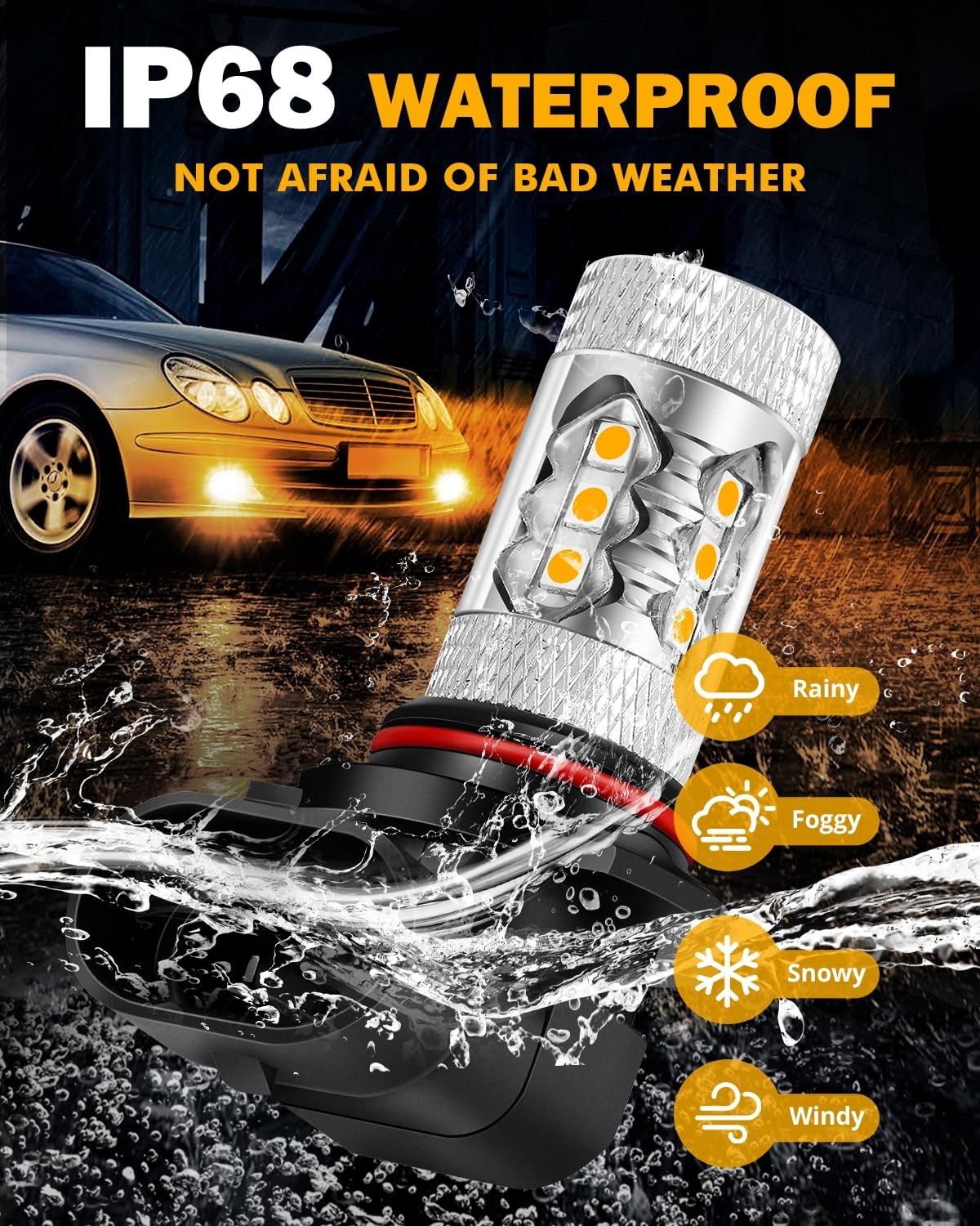 Auxbeam 9145 Yellow Fog Lights - Image 7