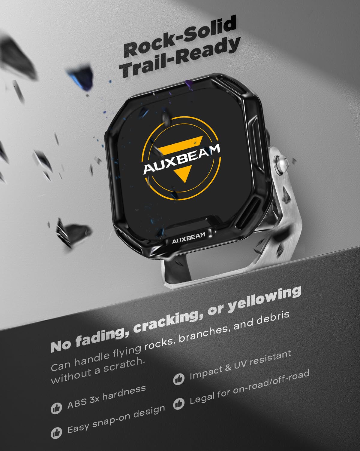 Auxbeam Color Play Series 3 Inch RGB LED Ditch Lights 7 Colors Gradient with Black Protective Light Covers Bundle RGBW Color Changing Ambient Lighting Off Road Spot Light Pods - Image 5