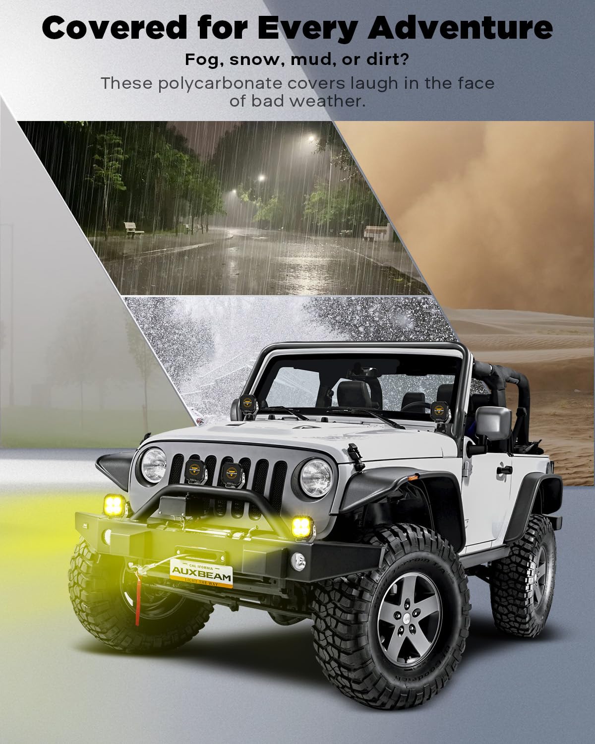 Auxbeam Color Play Series 3 Inch RGB LED Ditch Lights 7 Colors Gradient with Black Protective Light Covers Bundle RGBW Color Changing Ambient Lighting Off Road Spot Light Pods - Image 7