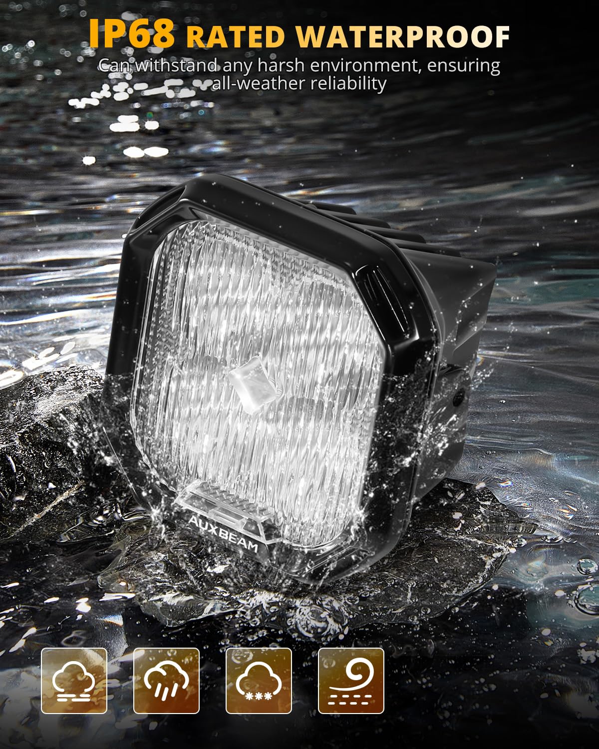 Auxbeam Color Play Series SAE Fog Lights, 3 Inch LED Fog Lights with White DRL & Turn Signal, 100W 11600LM Off Road Lighting for Lexus Toyota Subaru Legacy, Pair - Image 6