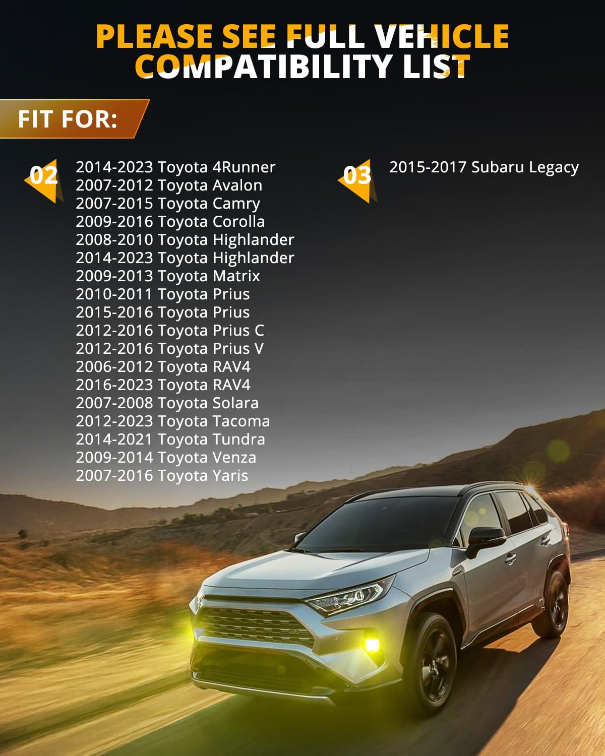 Auxbeam Color Play Series SAE Fog Lights, 3 Inch LED Fog Lights with White DRL & Turn Signal, 100W 11600LM Off Road Lighting for Lexus Toyota Subaru Legacy, Pair - Image 4