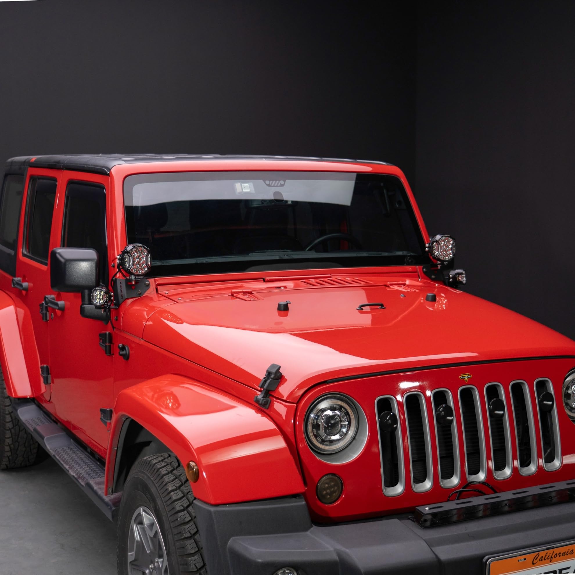 Auxbeam Dual A-Pillar LED Pod Mounting Brackets 2PCS for Jeep Wrangler JK 2007-2017, Adjustable for 2-5 Inch Offroad Lights, Lower Windshield Dual Auxiliary Light Brackets, Black Powder Coated Steel - Image 5