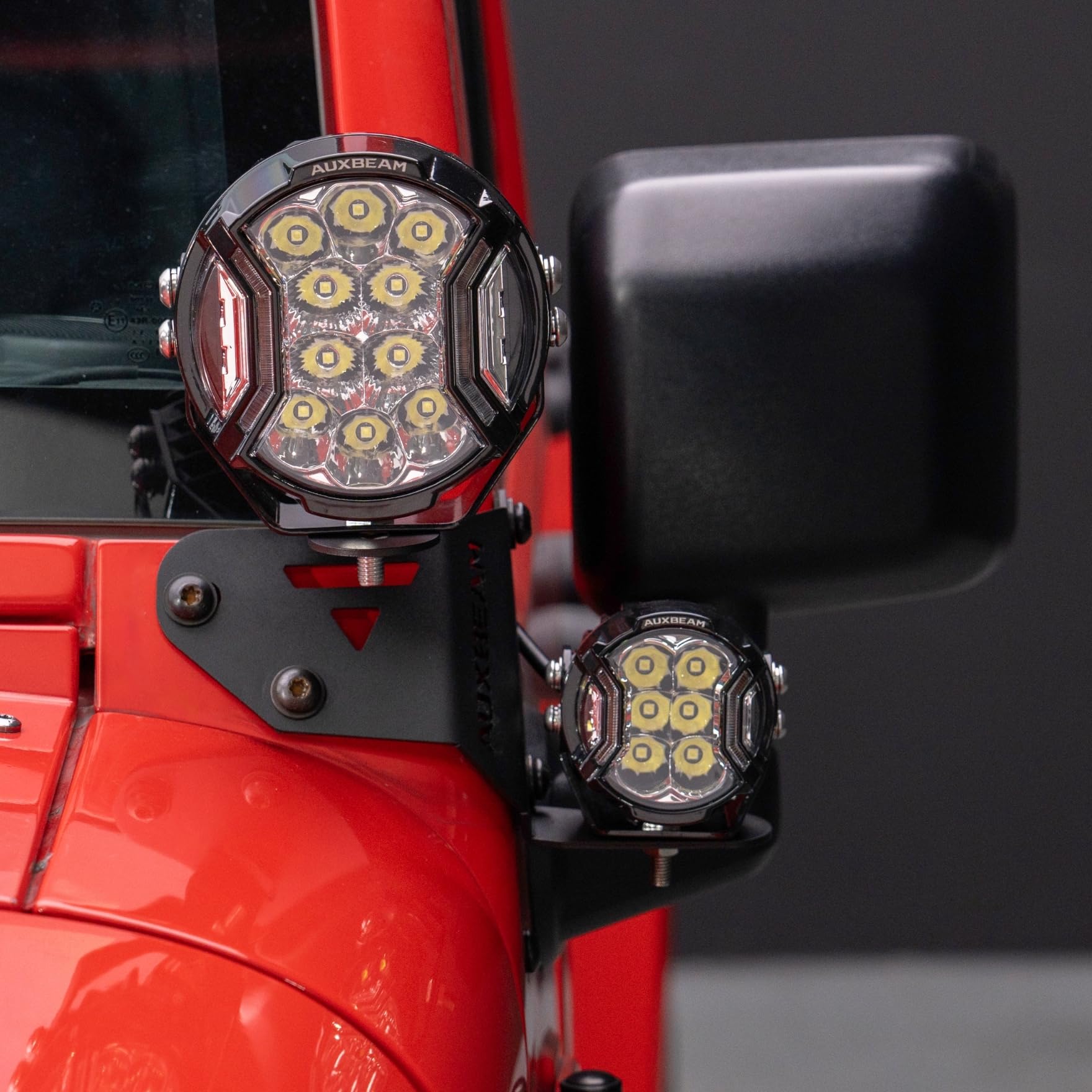 Auxbeam Dual A-Pillar LED Pod Mounting Brackets 2PCS for Jeep Wrangler JK 2007-2017, Adjustable for 2-5 Inch Offroad Lights, Lower Windshield Dual Auxiliary Light Brackets, Black Powder Coated Steel - Image 8