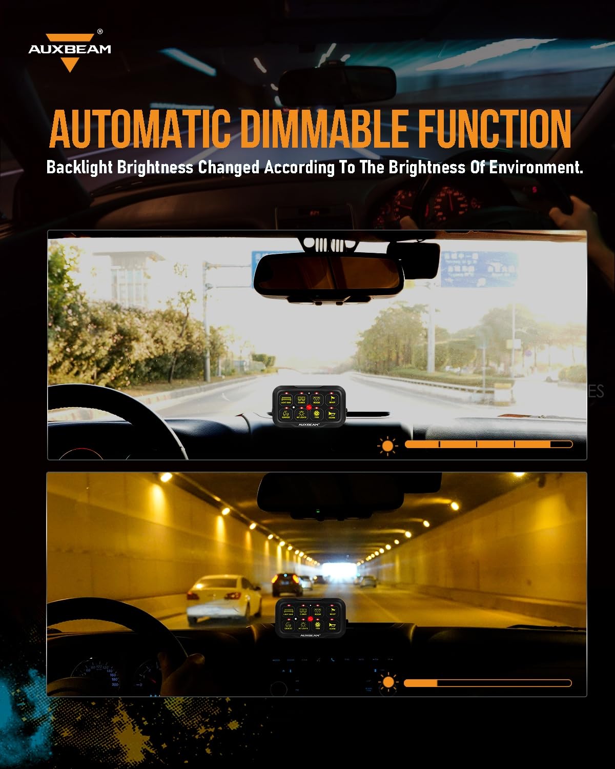 Auxbeam RGB Dual Switch Panels 8 Gang Switch Panel RA80 X2, Momentary Pulsed Toggle Switch Panel for Offroad SUV Hunting Truck Camper Van Food Truck Boat, Waterproof 2-Year Warranty - Image 4