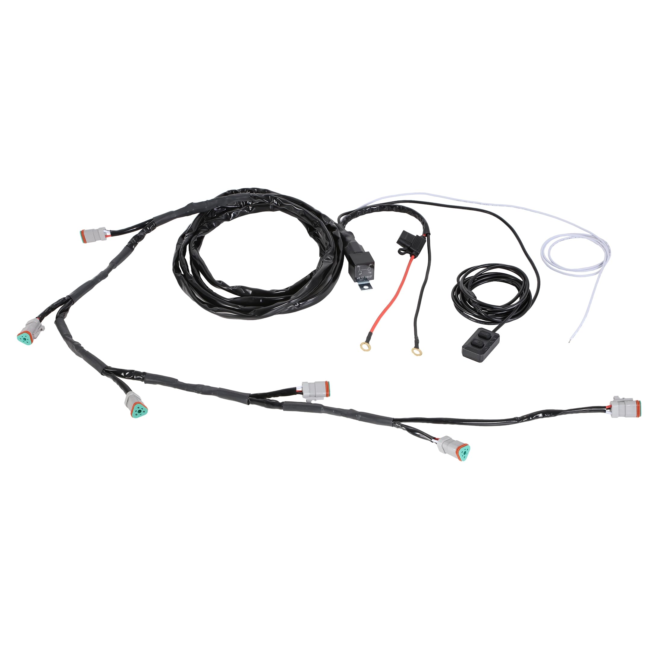 Auxbeam RGB Series Only 6-Lead Wiring Harness Kit 12V with 40A Fuse & Relay 3-PIN DT Plug - Image 8