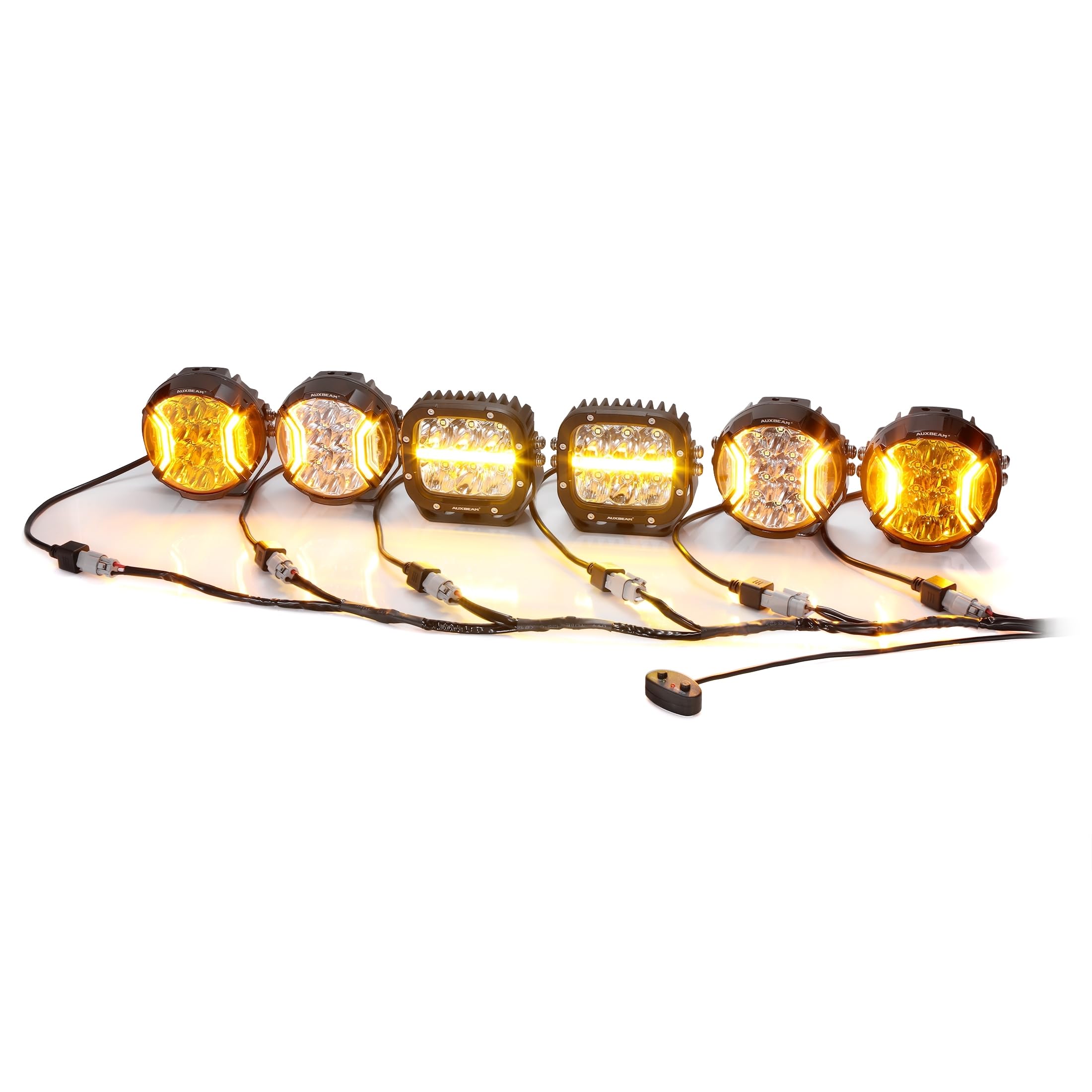 Auxbeam Wiring Harness Kit 18AWG 3PIN DT Plug Wiring Harness ML 10AWG+DRL for 6 PCS LED Pod Lights LED Offroad Lights - Image 4