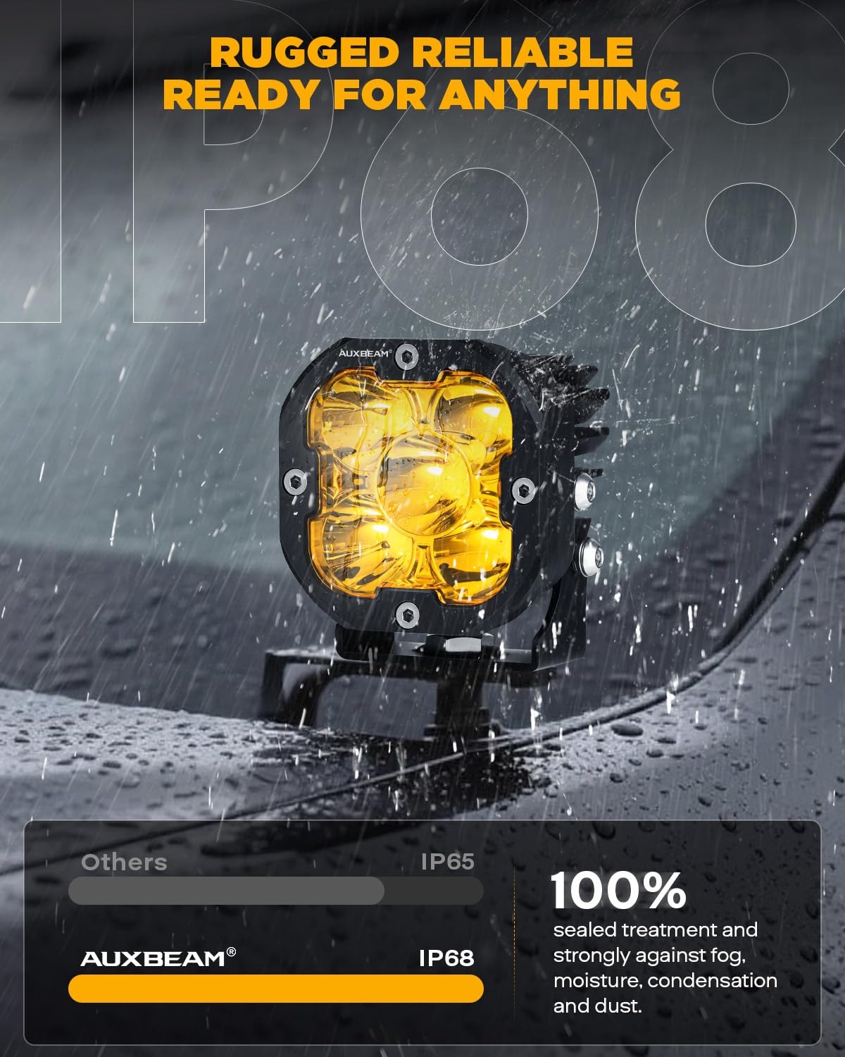 Auxbeam XP-Ultra Series 3" Spot Beam LED Pods with Flush Mount Brackets Bundle for Toyota 2012-2022 Tacoma, 2010-2022 4Runner, 2014-2022 Tundra - Image 8