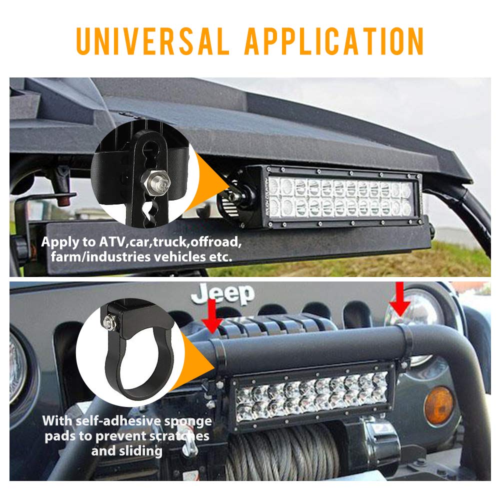 Mounting Kit (2pcs) for 1.75 Inch Light Bar: Bull Bar & Roll Cage Clamps by Auxbeam - Image 6